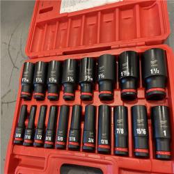 AS-IS - Milwaukee SHOCKWAVE 1/2 in. Drive SAE 6 Point Impact Socket Set (19-Piece)