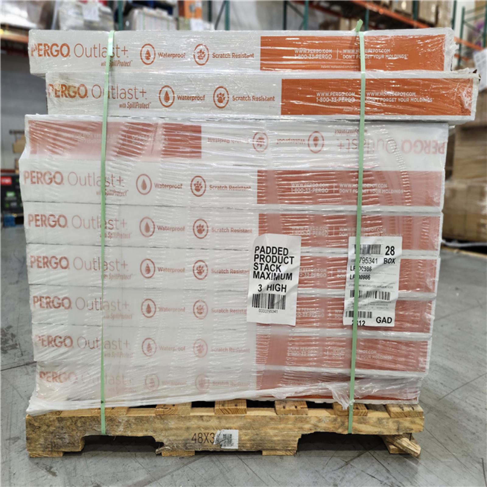 DALLAS LOCATION Pergo Outlast+ Arden Blonde Hickory 12 mm T x 6.1 in. W Waterproof Laminate