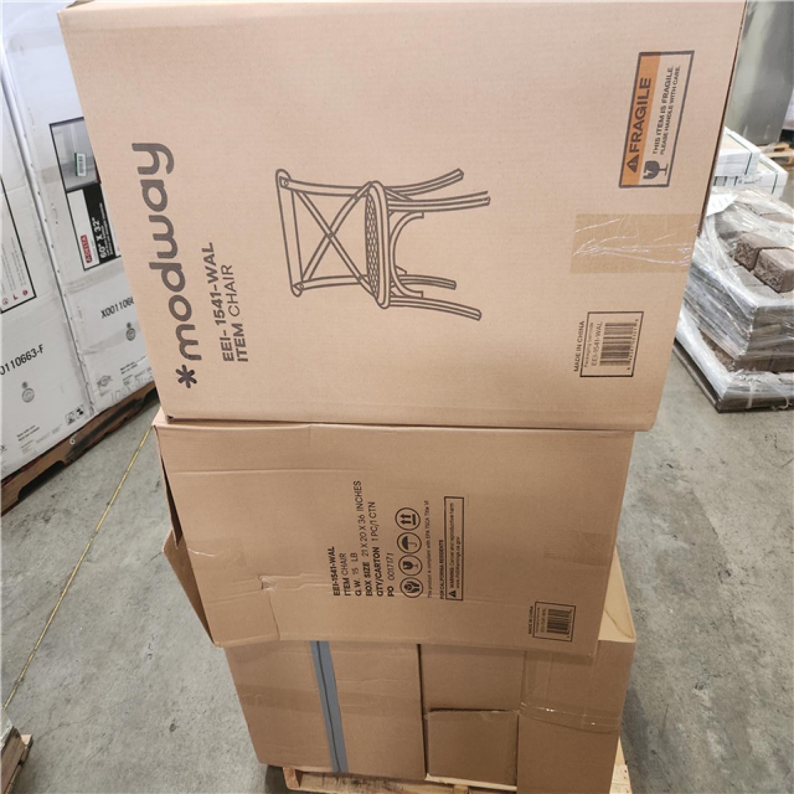 Phoenix NEW MODWAY Gear Walnut Dining Side Chair Pallet (12 Chairs)