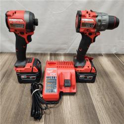AS-IS- MILWAUKEE FUEL 18V Lithium-Ion Brushless Cordless Hammer Drill and Impact Driver Combo Kit