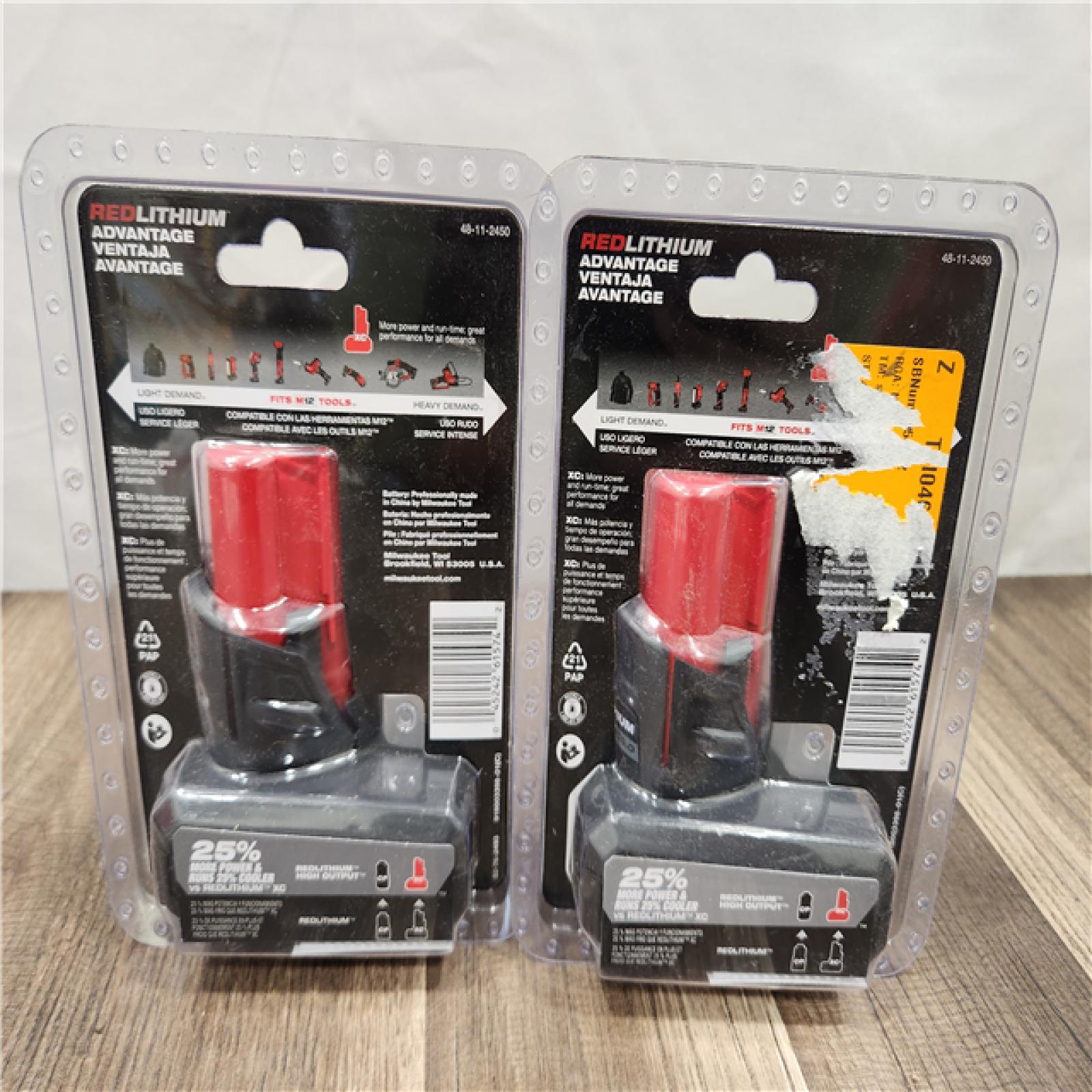 New! - Milwaukee M12 12-Volt Lithium-Ion XC High Output 5 Ah Battery (2-Pack)