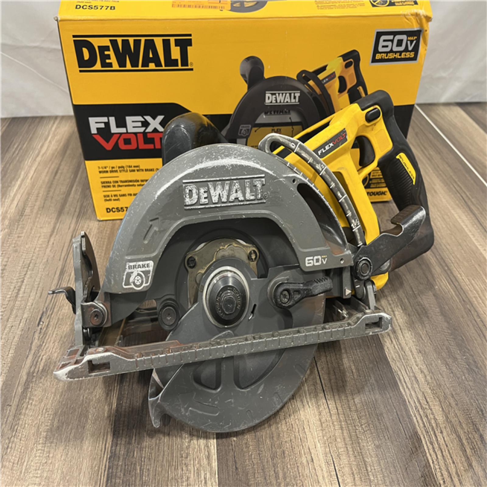 AS-IS DEWALT FLEXVOLT 60V MAX Cordless Brushless 7-1/4 in. Wormdrive Style Circular Saw (Tool Only)