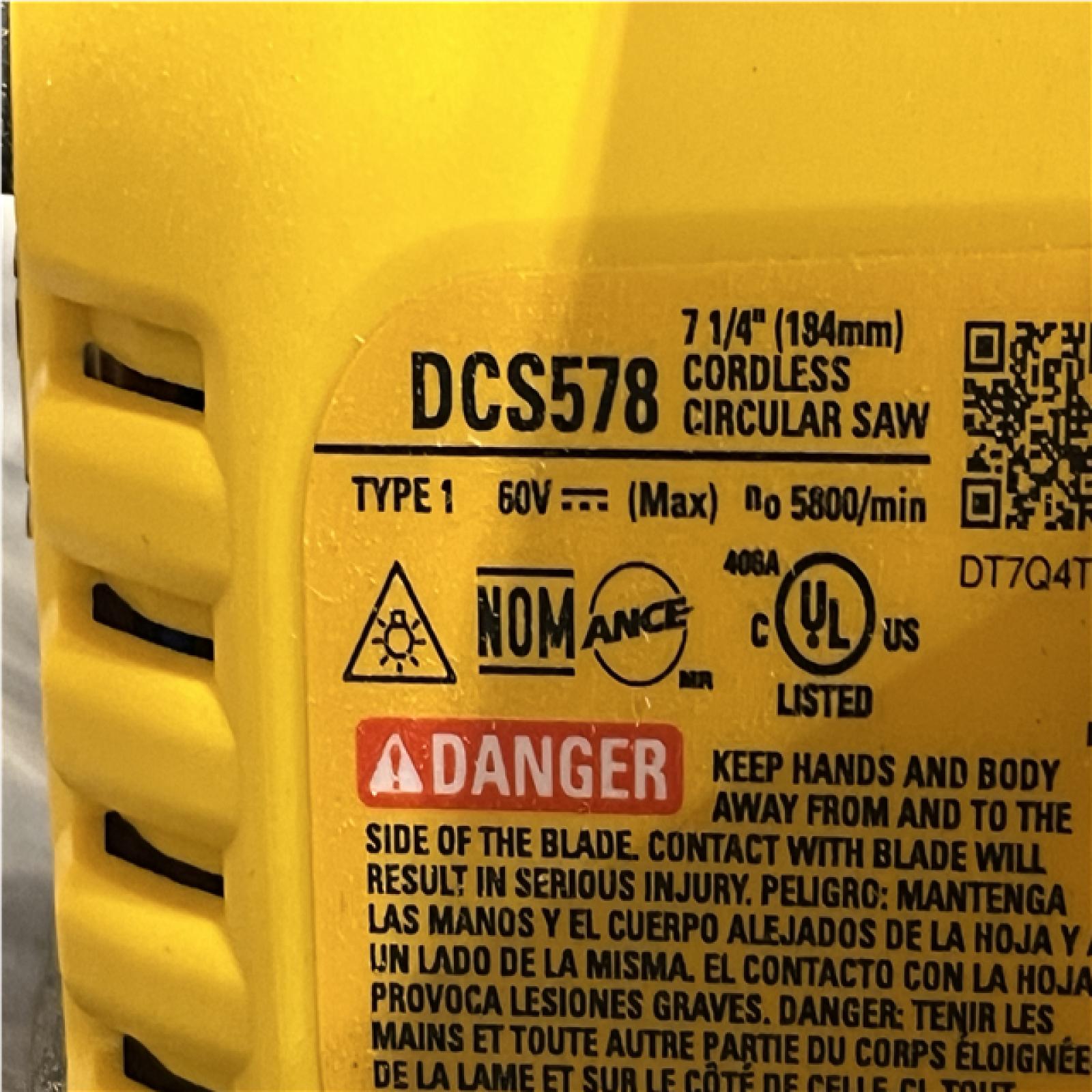 AS-IS DEWALT FLEXVOLT 60V MAX Cordless Brushless 7-1/4 in. Circular Saw with Brake (Tool Only)