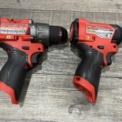 AS-IS Milwaukee FUEL 12-Volt Lithium-Ion Brushless Cordless Hammer Drill and Impact Driver Combo Kit