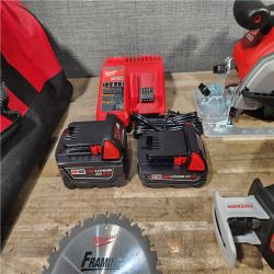 HOUSTON LOCATION - AS-IS (APPEARS LIKE NEW) M18 18V Lithium-Ion Cordless Combo Kit (5-Tool) with (1) 3.0Ah and (1) 1.5Ah Battery  (1) Charger  (1) Tool Bag