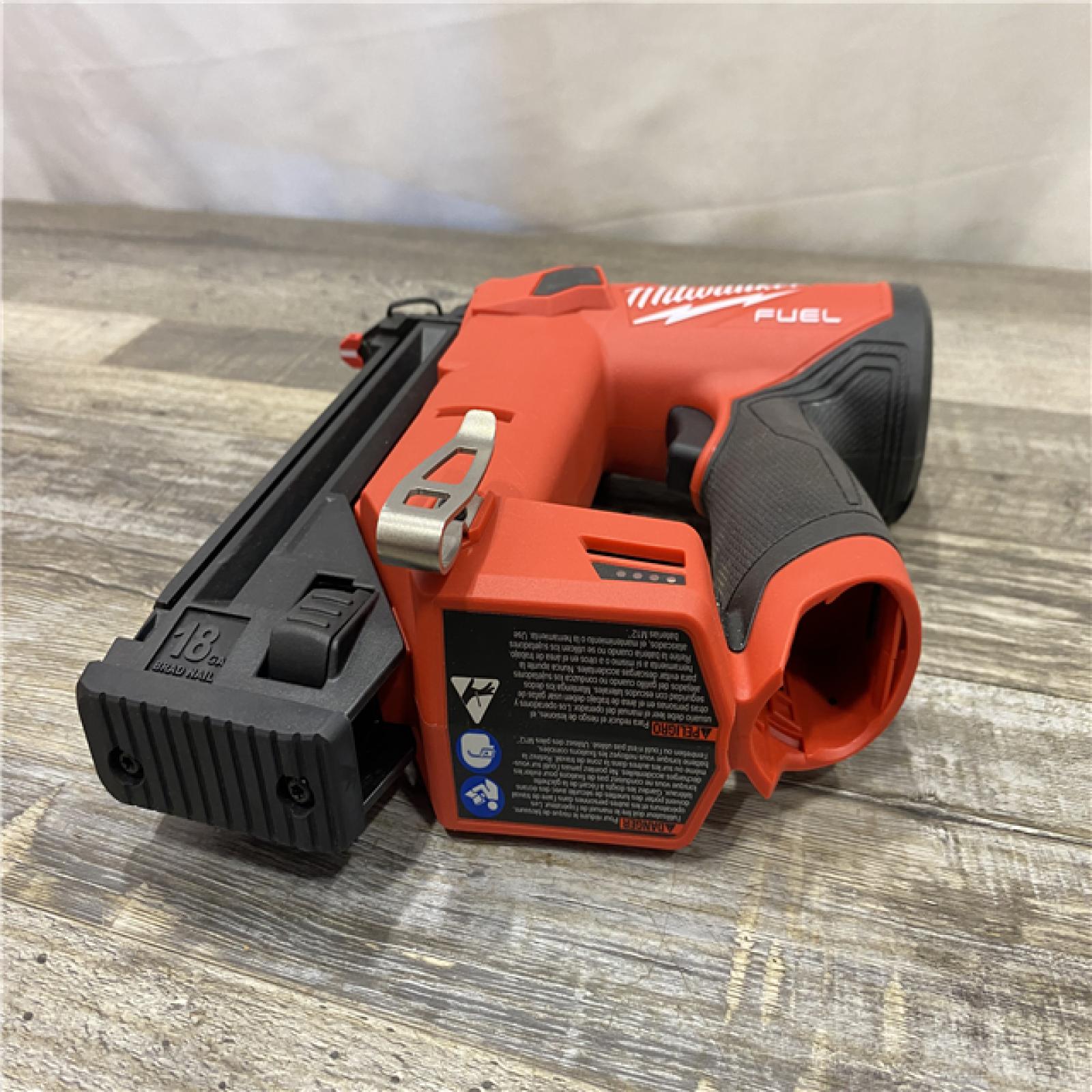 AS-IS Milwaukee FUEL 12-Volt Lithium-Ion Brushless Cordless 18-Gauge 1-1/2 in. Compact Brad Nailer (Tool Only)