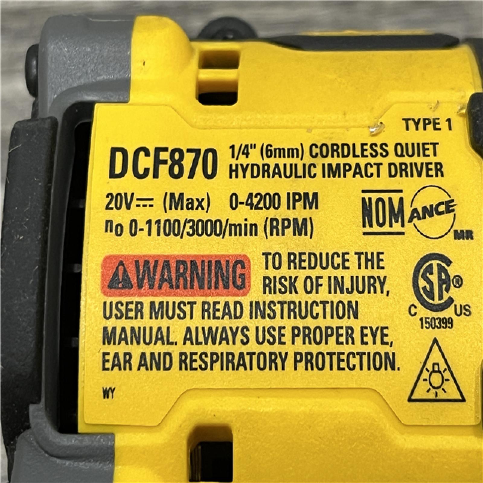 AS-IS DEWALT 20V XR Brushless Cordless 1/4 in. Quiet Hydraulic Impact Driver (Tool-Only)