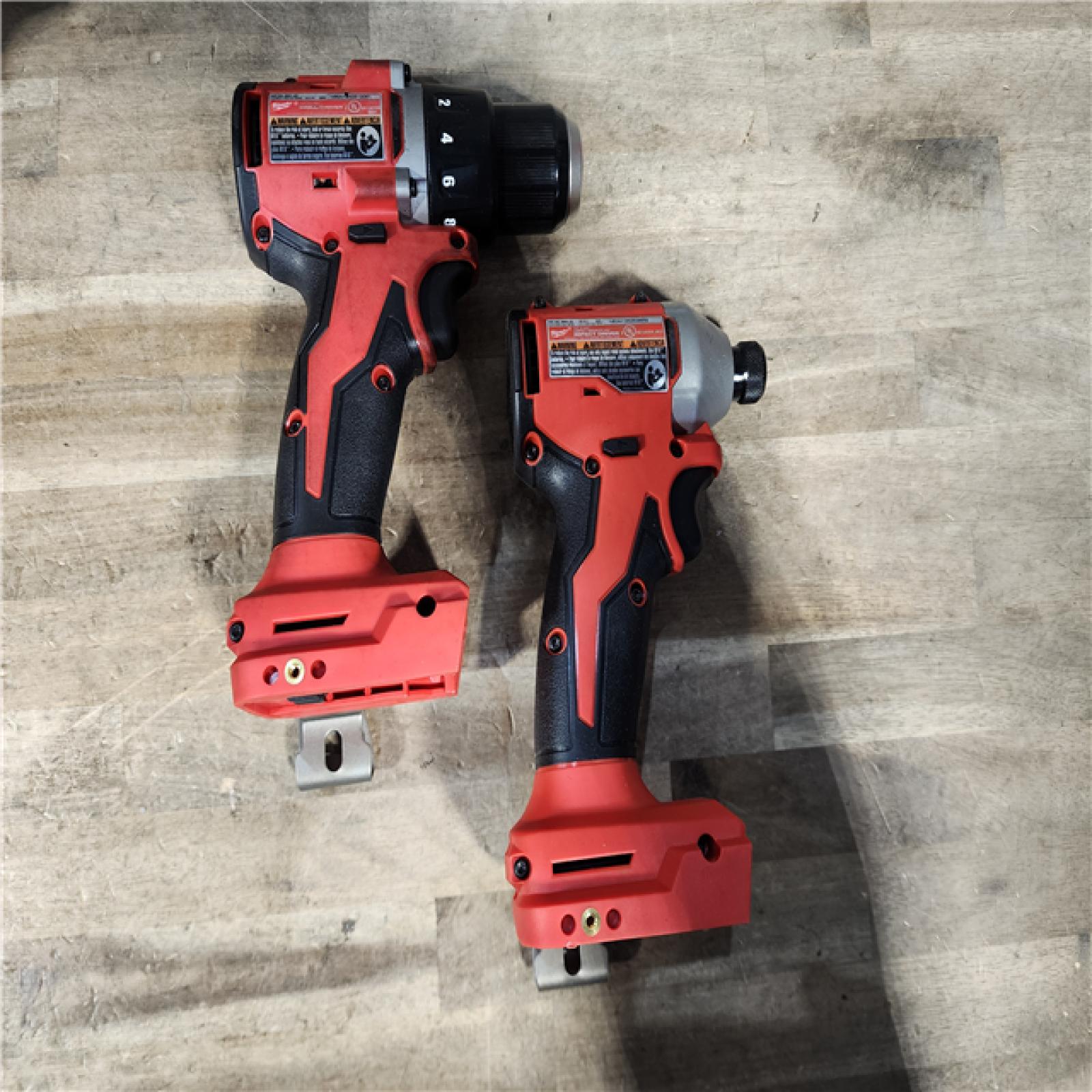 HOUSTON LOCATION - AS-IS Milwaukee M18 18V Lithium-Ion Brushless Cordless Compact Drill/Impact Combo Kit (2-Tool) W/(2) 2.0 Ah Batteries  Charger & Bag