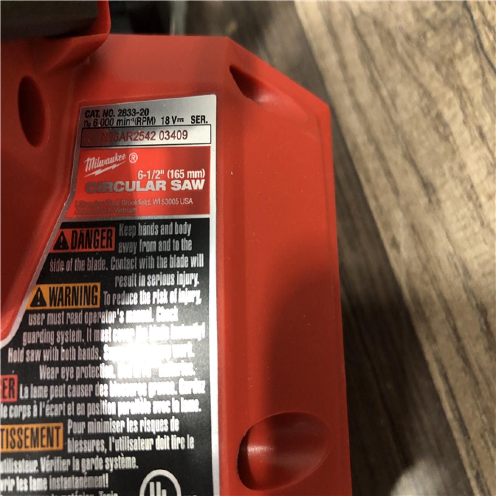 AS-IS Milwaukee FUEL 18V Lithium-Ion Brushless Cordless 6-1/2 in. Circular Saw (Tool-Only)