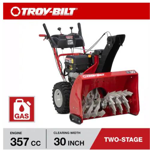 DALLAS LOCATION - Troy-Bilt Storm 30 in. 357cc Two-Stage Electric Start Gas Snow Blower with Power Steering and Heated Grips