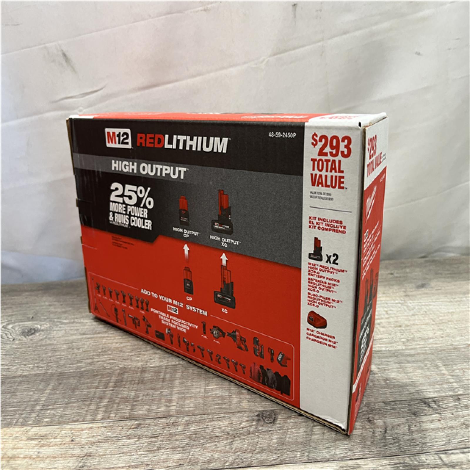 NEW - Milwaukee 12V Lithium-Ion XC High Output 5.0 Ah Battery Pack (2-Pack) Starter Kit with Charger