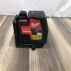 AS-IS Milwaukee Green 100 ft. Cross Line and Plumb Points Rechargeable Laser Level with REDLITHIUM Lithium-Ion