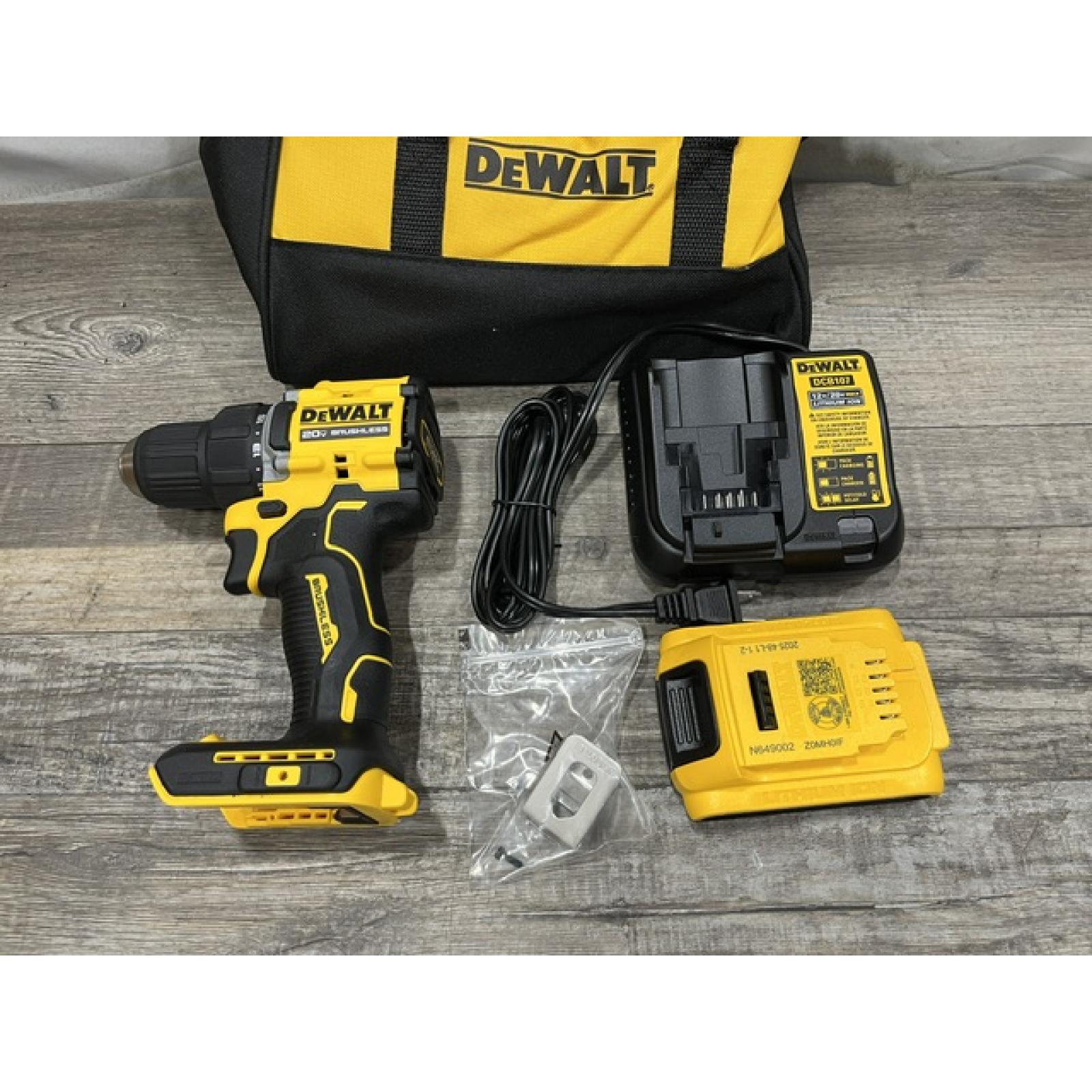 AS-IS DEWALT Atomic 20V Lithium-Ion Cordless Compact 1/2 in. Drill/Driver Kit