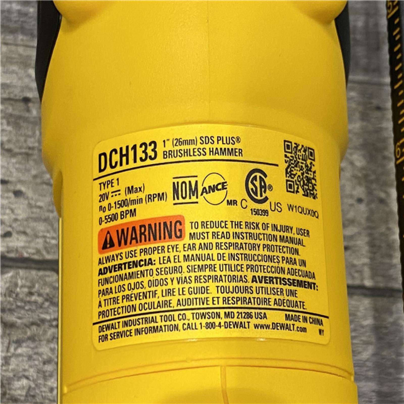 AS-IS DEWALT 20V MAX Cordless Brushless 1 in. SDS Plus D-Handle Concrete and Masonry Rotary Hammer (Tool Only)