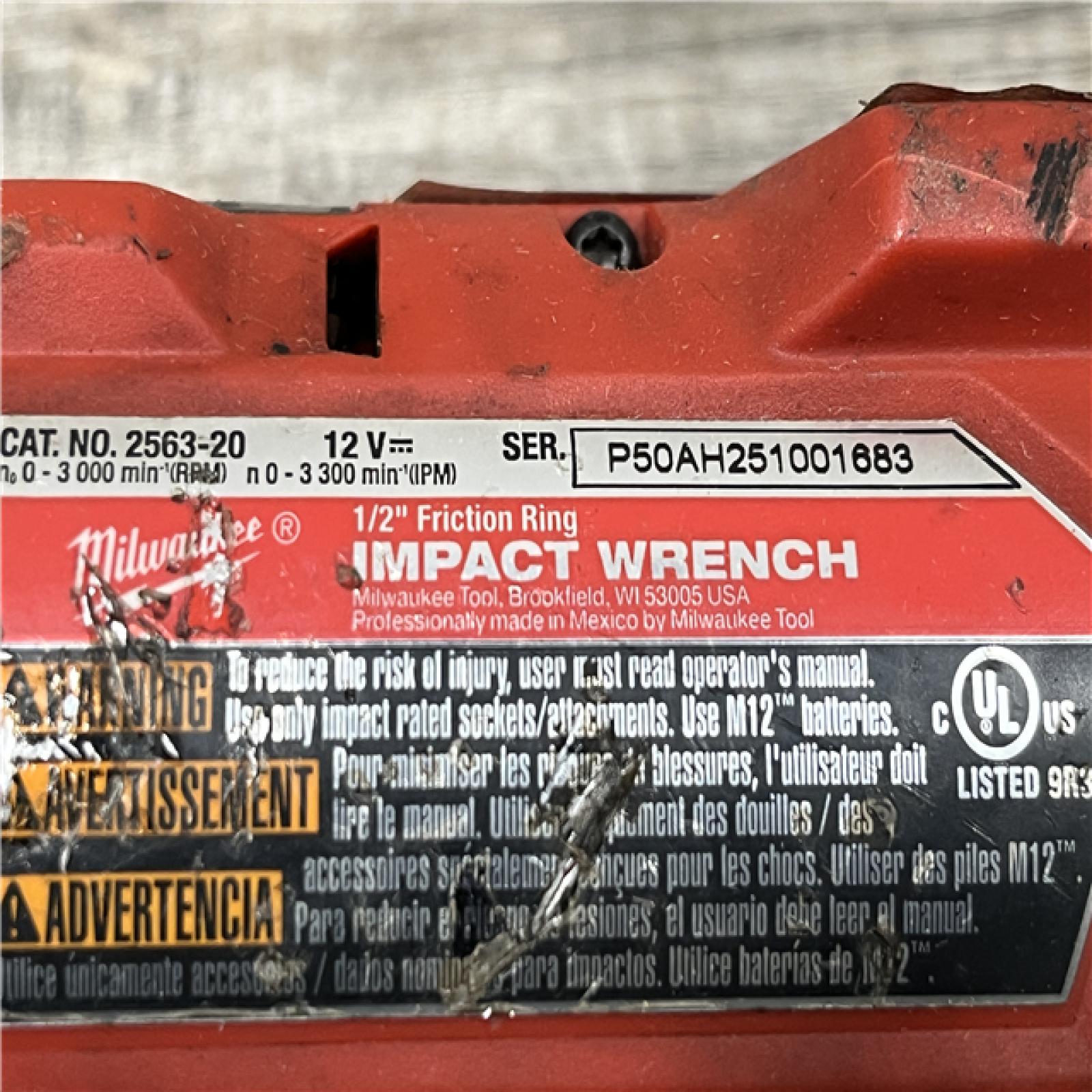 AS-IS Milwaukee FUEL 12V Lithium-Ion Brushless Cordless Stubby 1/2 in. Impact Wrench (Tool-Only)