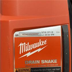 AS-IS Milwaukee 12-V Lithium-Ion Cordless Drain Snake Auger Kit