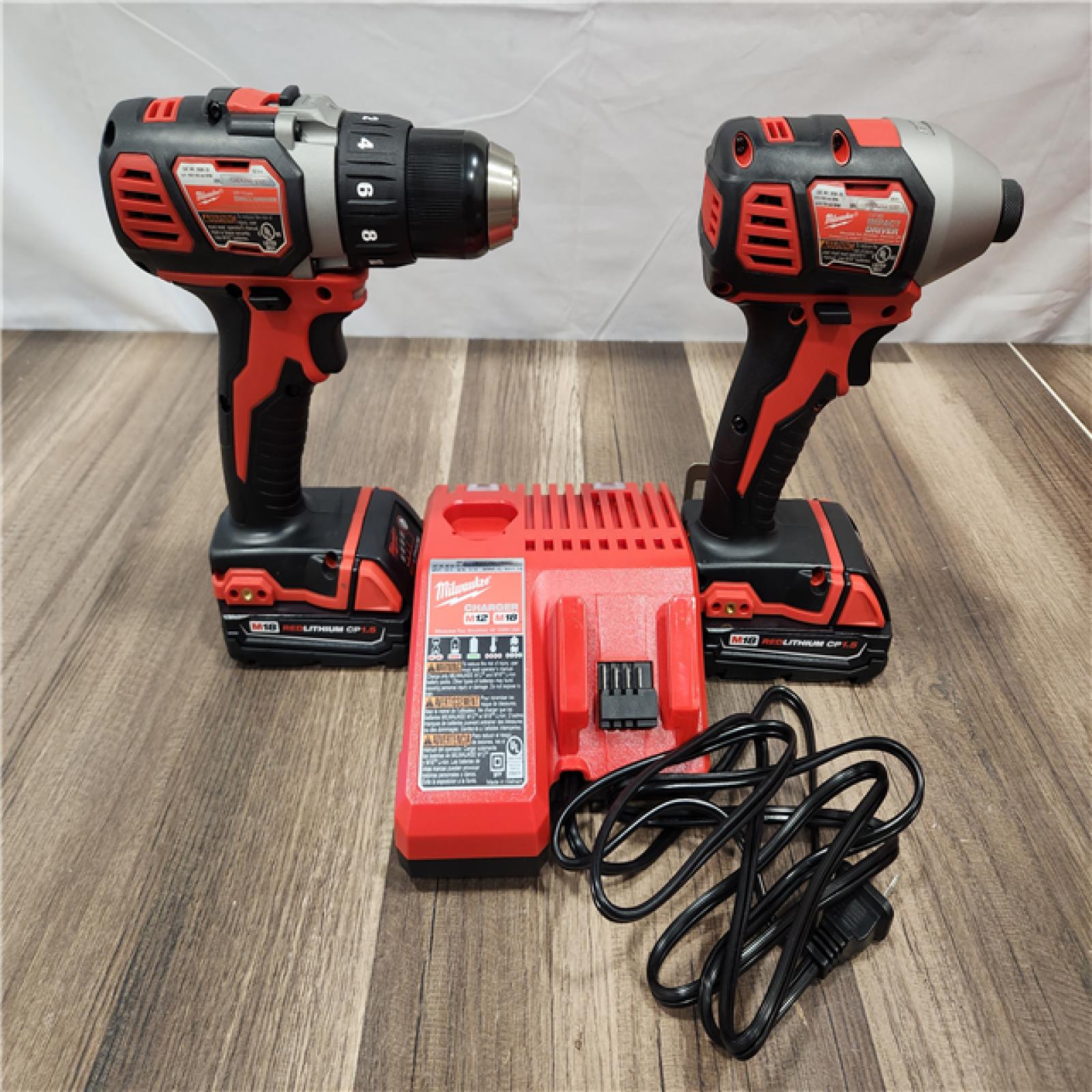 AS-IS- Milwaukee 18V Cordless Brushed 2-Tool Drill/Driver and Impact Driver Kit