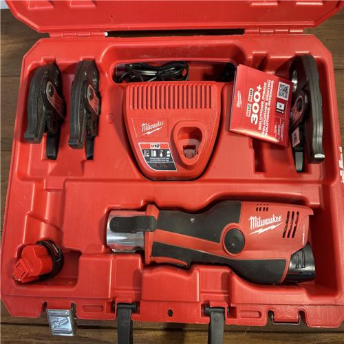 California AS-IS Milwaukee M12 Force Logic Press Tool Kit  Includes (2) Batteries  Charger and Hard Case