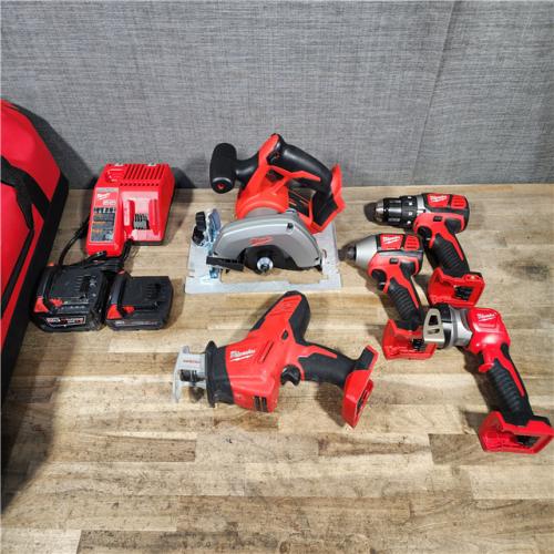 HOUSTON LOCATION - AS-IS Milwaukee M18 18V Lithium-Ion Cordless 5 Tool Combo Kit