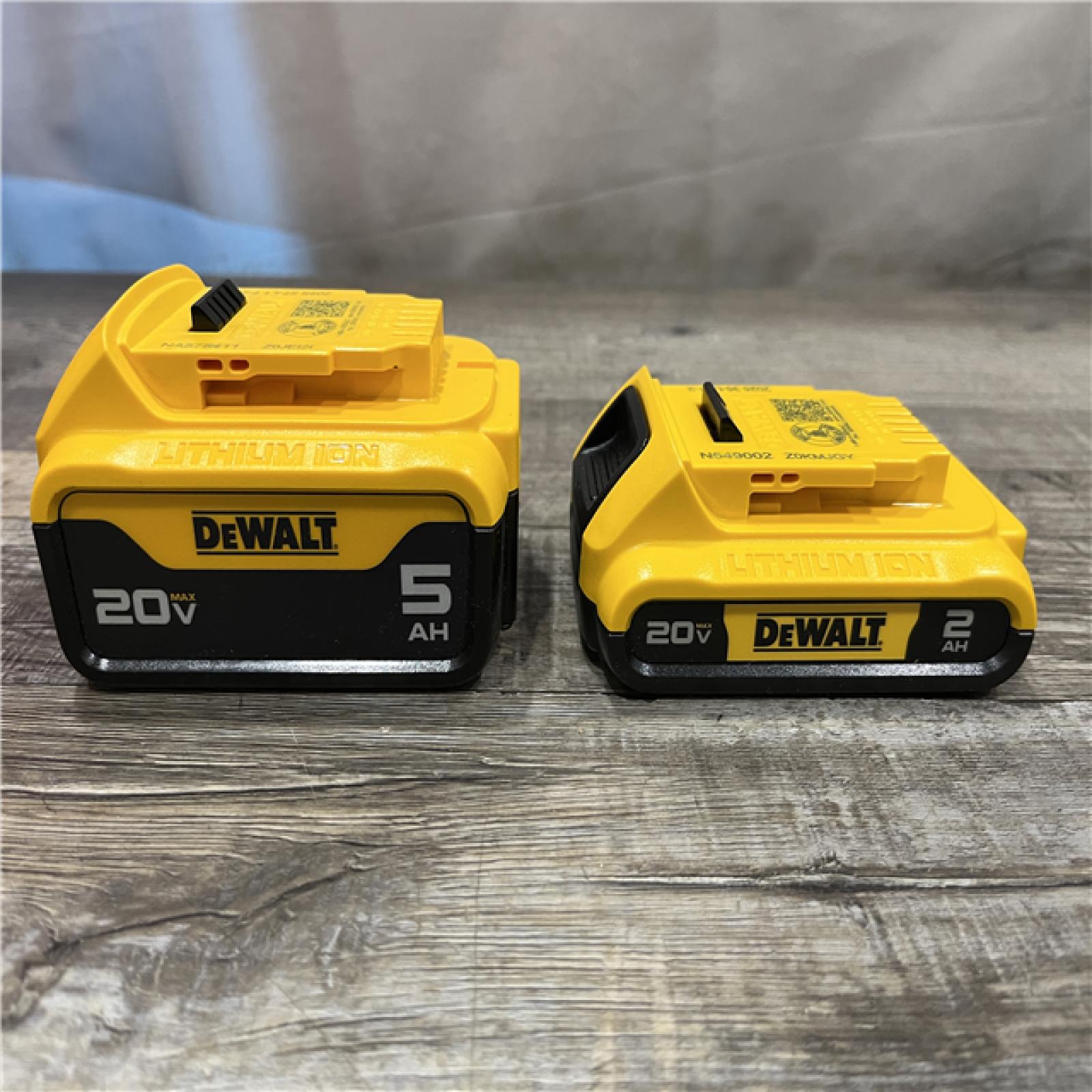 AS-IS DEWALT 20V MAX Lithium-Ion Battery Kit with 5.0Ah and 2.0Ah Battery and Charger