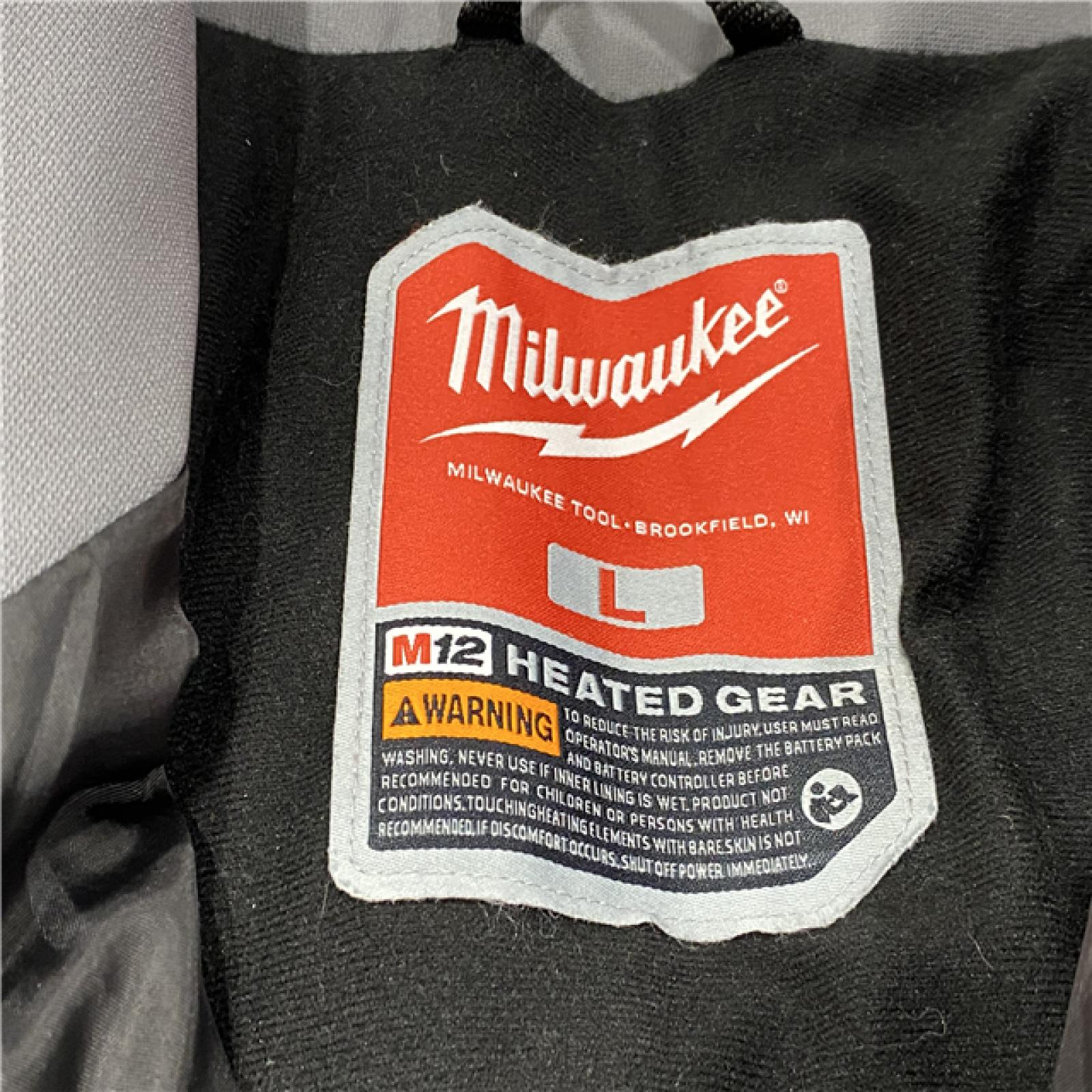 AS-IS Milwaukee Men's Large 12-Volt Lithium-Ion Cordless Tough Shell Gray Heated Jacket Kit