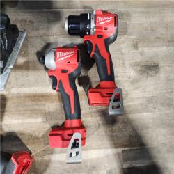 HOUSTON LOCATION - AS-IS Milwaukee M18 18-Volt Lithium-Ion Brushless Cordless Combo Kit (4-Tool) with 2-Batteries  1-Charger and Tool Bag