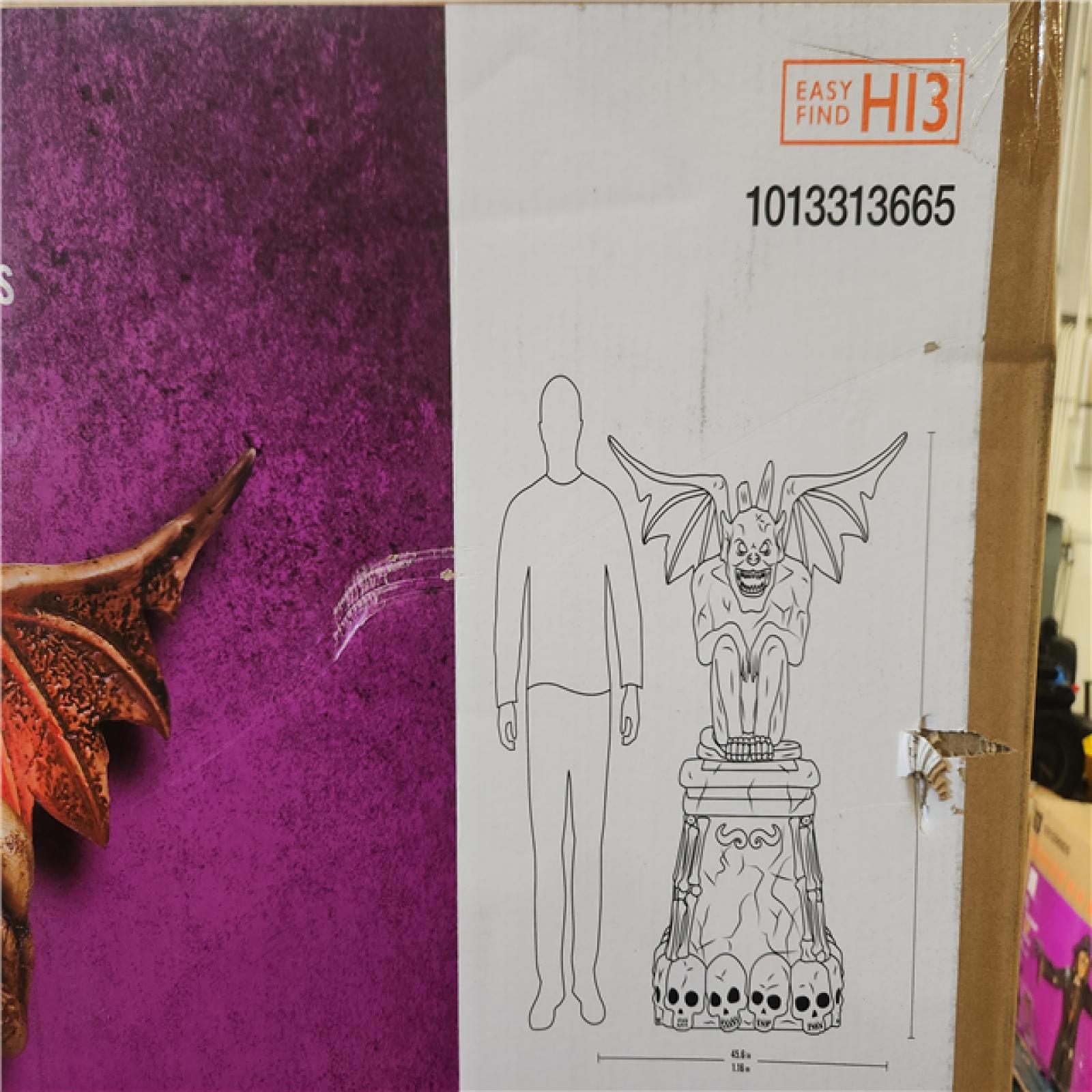 Phoenix NEW Home Accents Holiday 5.5 ft. Grave & Bones LED Gargoyle H13