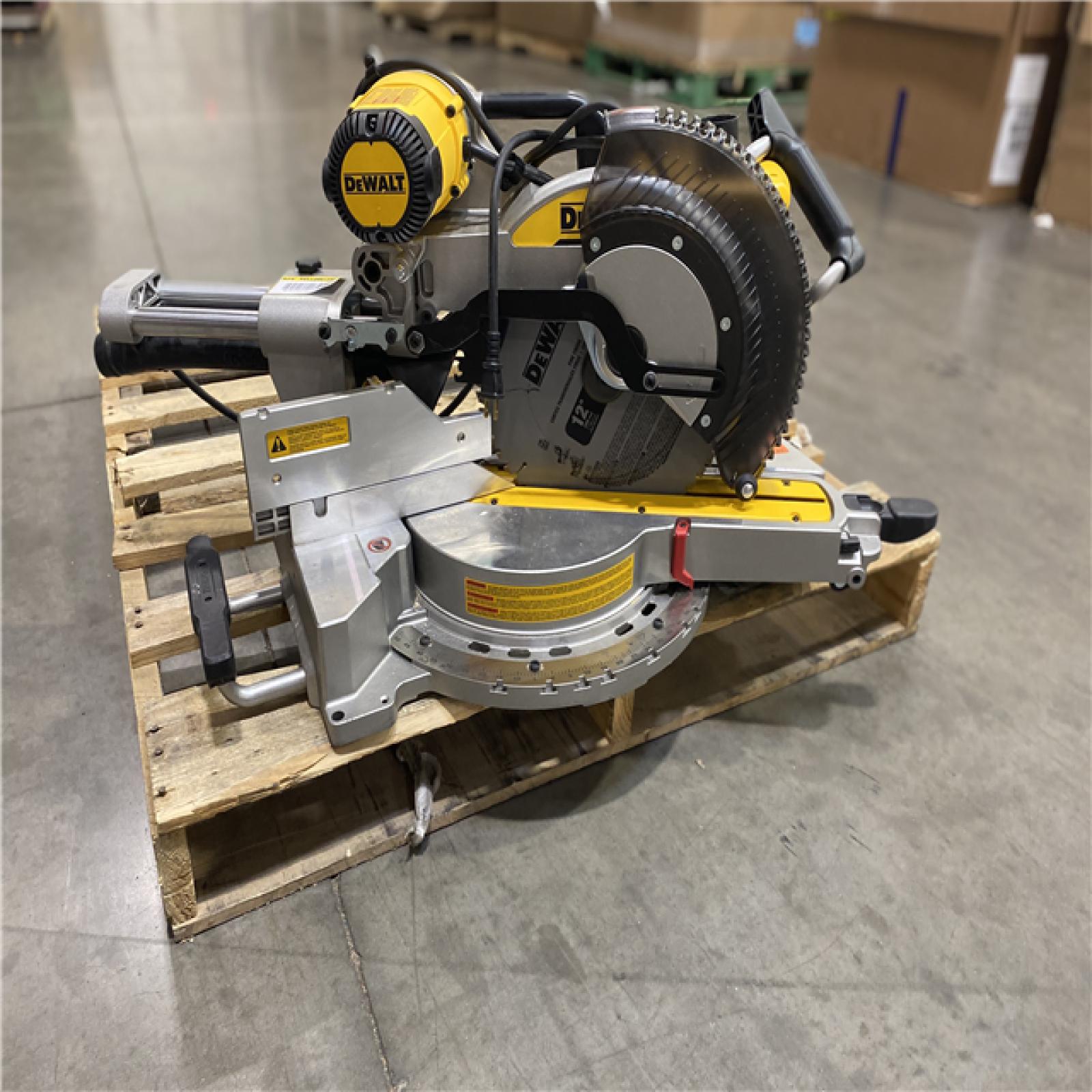 As-Is- DEWALT 15 Amp Corded 12 in. Double Bevel Sliding Compound Miter Saw