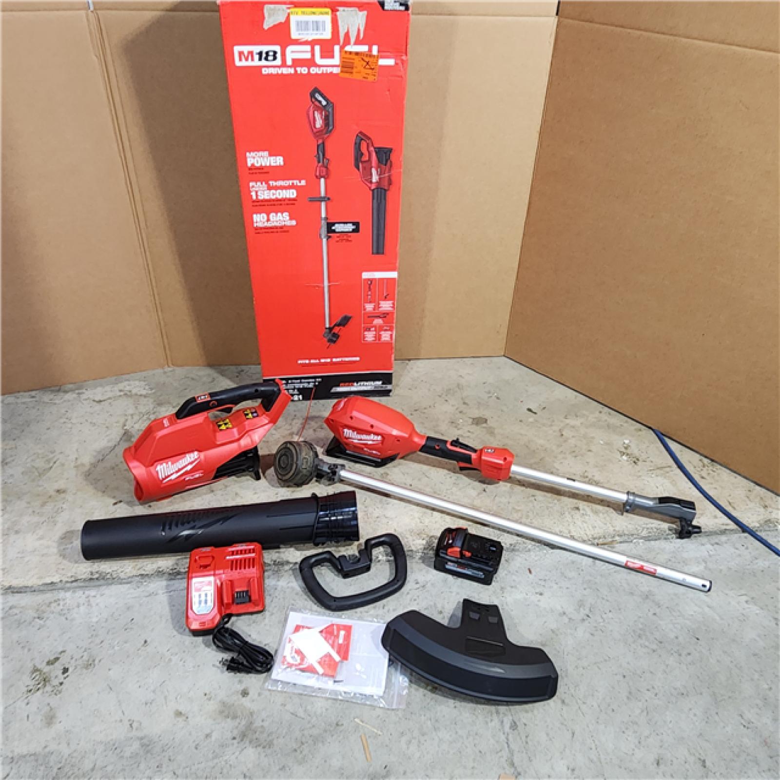 Houston location- AS-IS Milwaukee 3000-21 M18 FUEL Trimmer and Blower Combo Kit