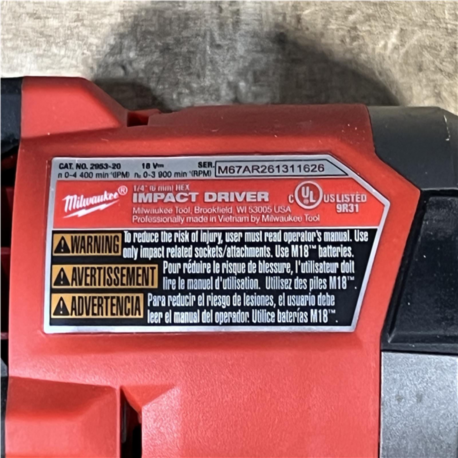 Houston Location AS-IS Milwaukee FUEL 18V Lithium-Ion Brushless Cordless 1/4 in. Hex Impact Driver (Tool-Only)