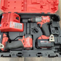 AS-IS MILWAUKEE M18 FUEL 18V Lithium-Ion Brushless Cordless Hammer Drill and Impact Driver Combo Kit (2-Tool) with 2 Batteries