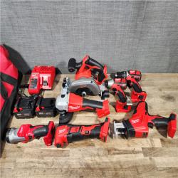 HOUSTON LOCATION - AS-IS M18 18-Volt Lithium-Ion Cordless Combo Kit 7-Tool with 2-Batteries  Charger and Tool Bag