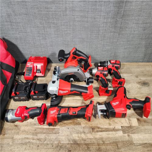 HOUSTON LOCATION - AS-IS M18 18-Volt Lithium-Ion Cordless Combo Kit 7-Tool with 2-Batteries  Charger and Tool Bag