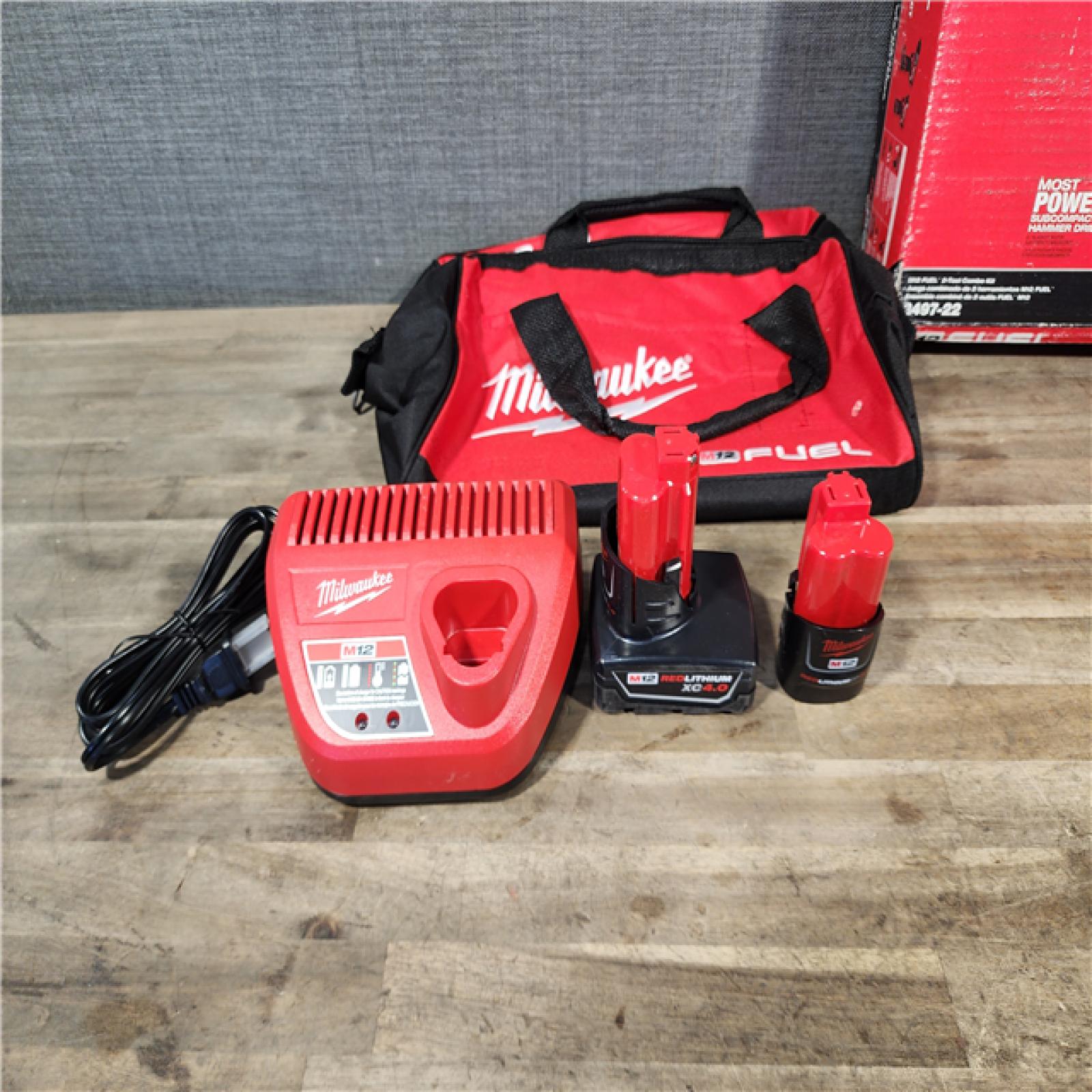 HOUSTON LOCATION - AS-IS Milwaukee 3497-22 12V Brushless Hammer Drill and Impact Driver Combo Kit