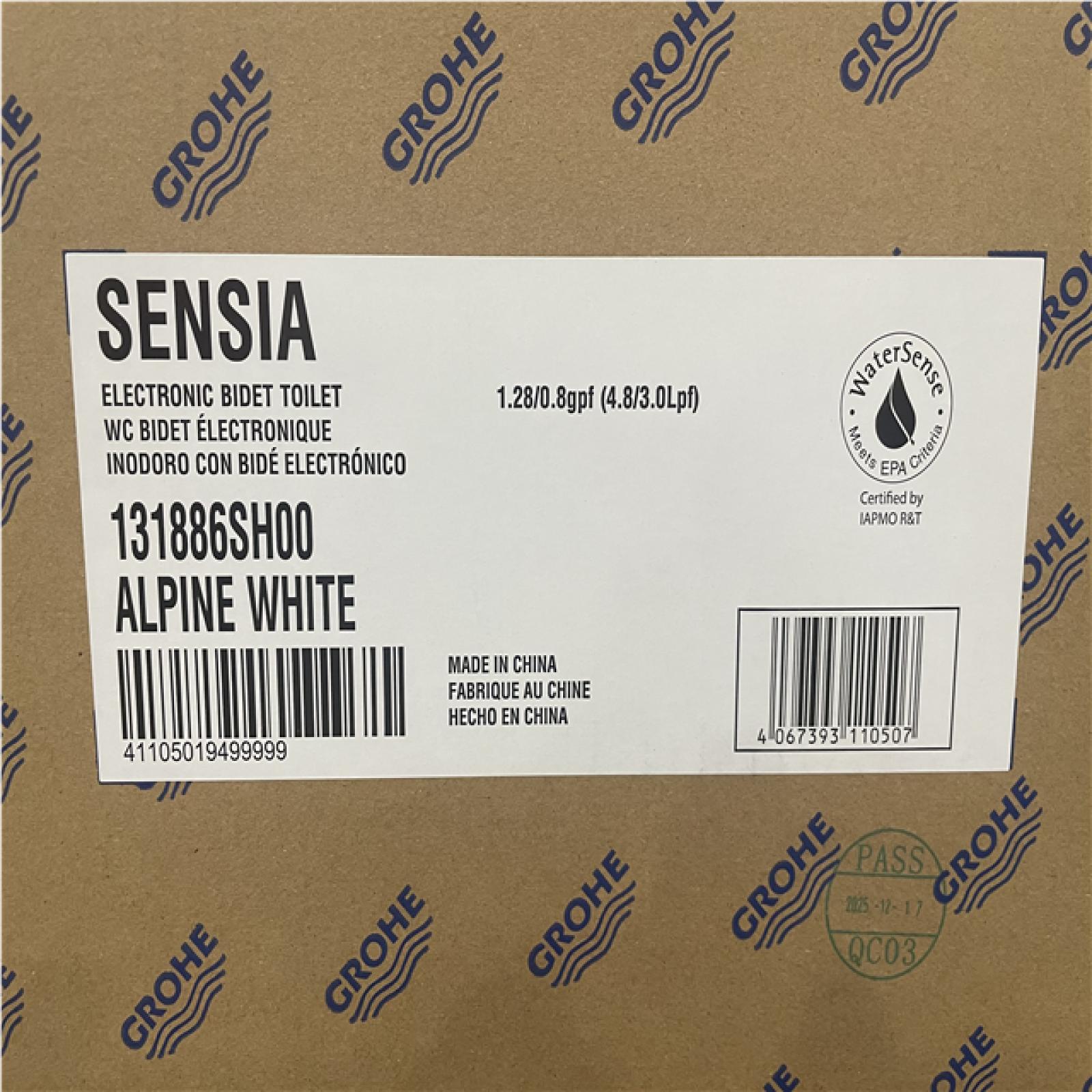 DALLAS LOCATION- GROHE Sensia Elongated Smart Bidet Toilet 1.28 GPF in White