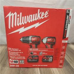 NEW- Milwaukee 18V Cordless Brushed 2-Tool Drill/Driver and Impact Driver Kit