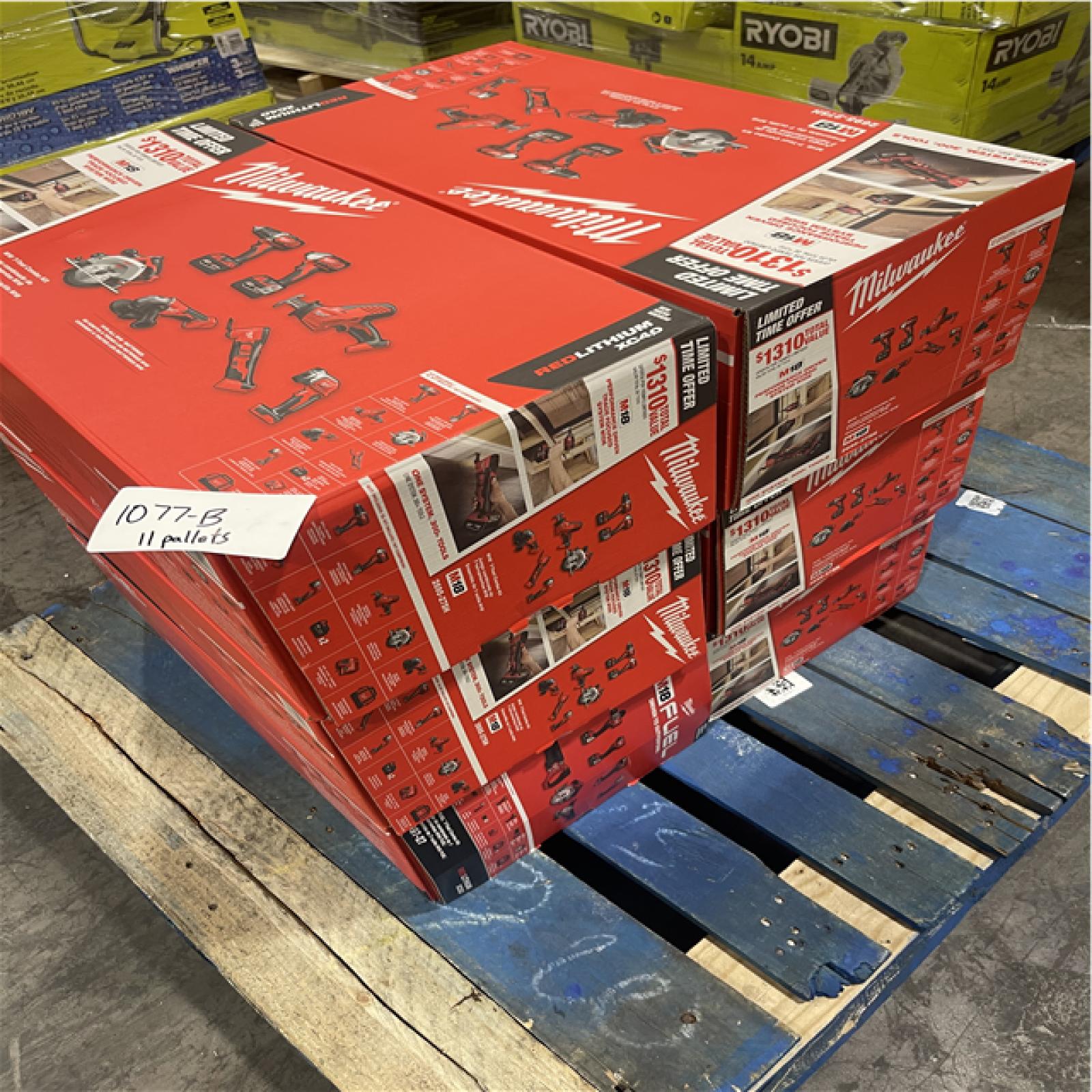 Pittston Location As-Is Power Tools Partial Truckload (11 Pallets) 1077-B