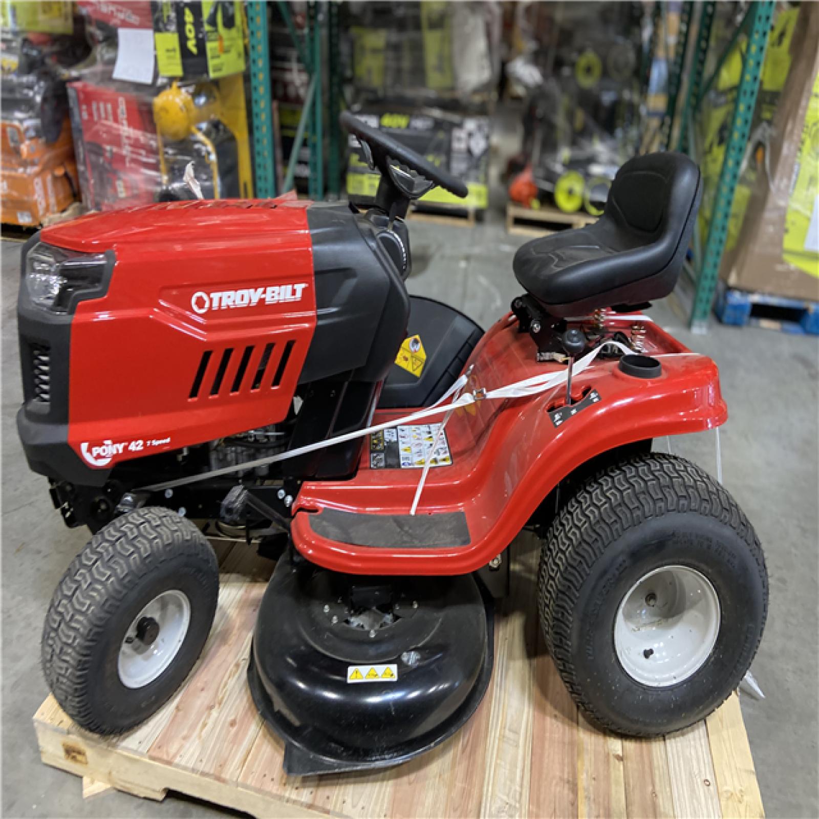 DALLAS LOCATION - Troy-Bilt Pony 42 in. 15.5 HP Briggs and Stratton 7-Speed Manual Drive Gas Riding Lawn Tractor