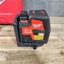 HOUSTON LOCATION - AS-IS (APPEARS LIKE NEW) Milwaukee Green 100 ft. Cross Line and Plumb Points Rechargeable Laser Level Kit