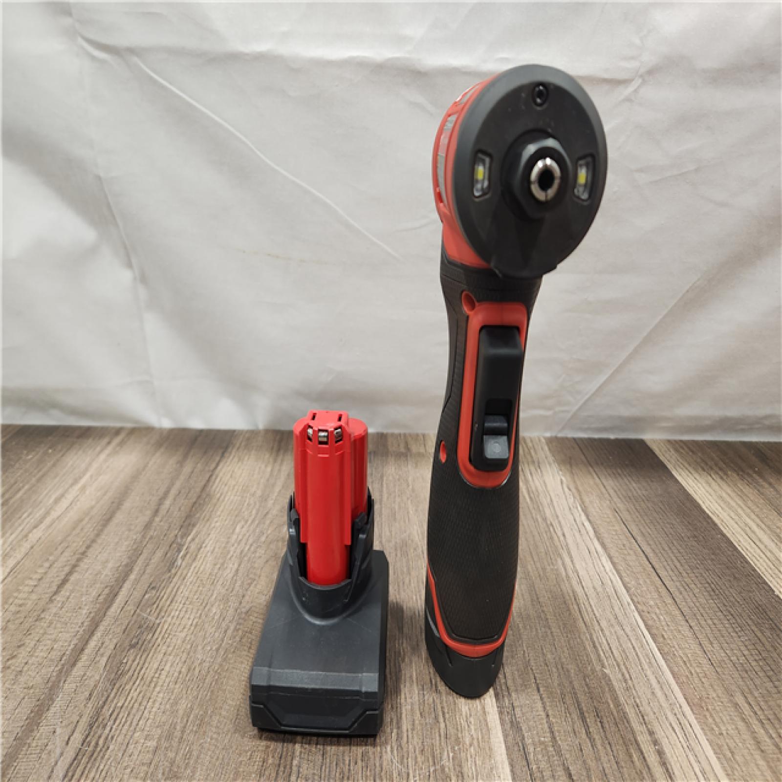 AS-IS- M12 FUEL 12V Lithium-Ion Brushless Cordless 1/4 in. Right Angle Die Grinder Kit W/ 5.0 Ah & 2.5 Ah Batteries