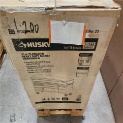 Phoenix LIKE NEW Husky Heavy Duty 61 in. W x 22 in. D 15-Drawer Matte Black Mobile Workbench Cabinet with Solid Wood Top