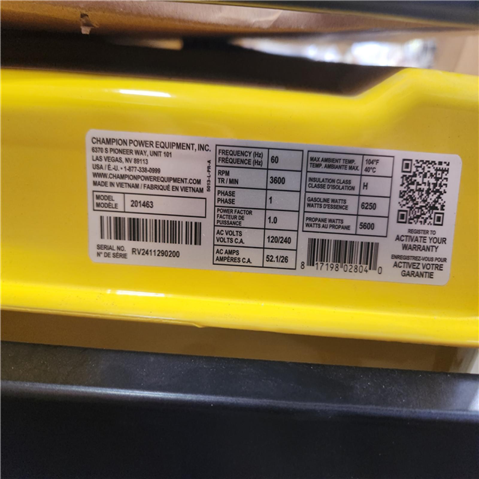 Phoenix NEW Champion Power Equipment 7850/6250-Watt Recoil Start Gasoline and Propane Powered Dual Fuel Portable Generator with CO Shield