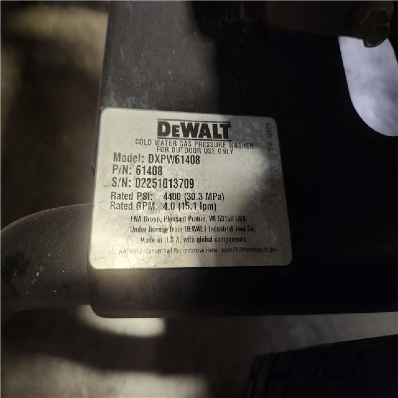 Phoenix AS-IS DEWALT 4400 PSI 4.0 GPM Cold Water Gas Pressure Washer