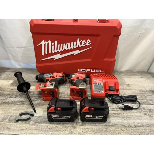 AS-IS Milwaukee FUEL 18V Lithium-Ion Brushless Cordless Hammer Drill and Impact Driver Combo Kit