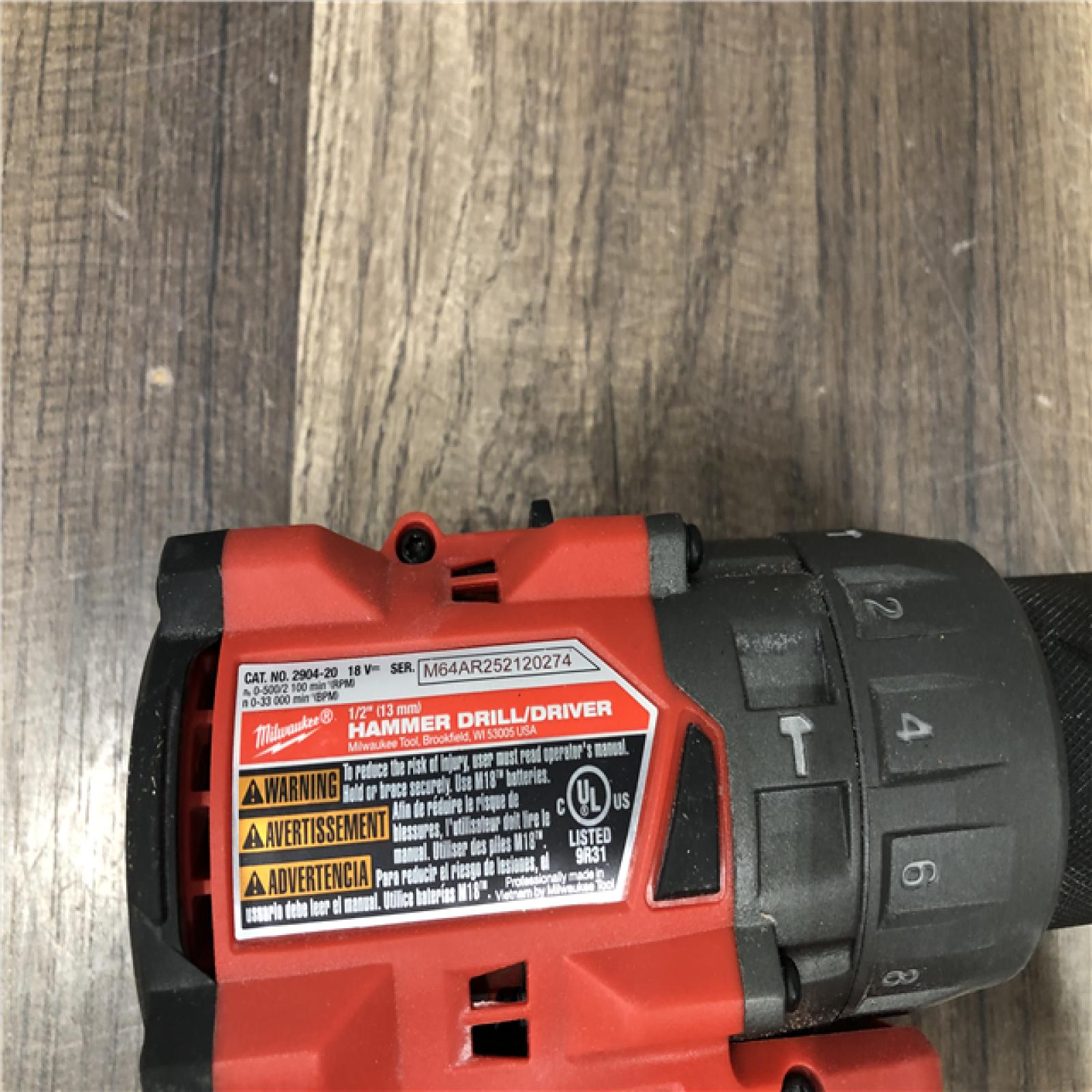 AS-IS Milwaukee FUEL 18V Lithium-Ion Brushless Cordless 1/2 in. Hammer Drill/Driver (Tool-Only)