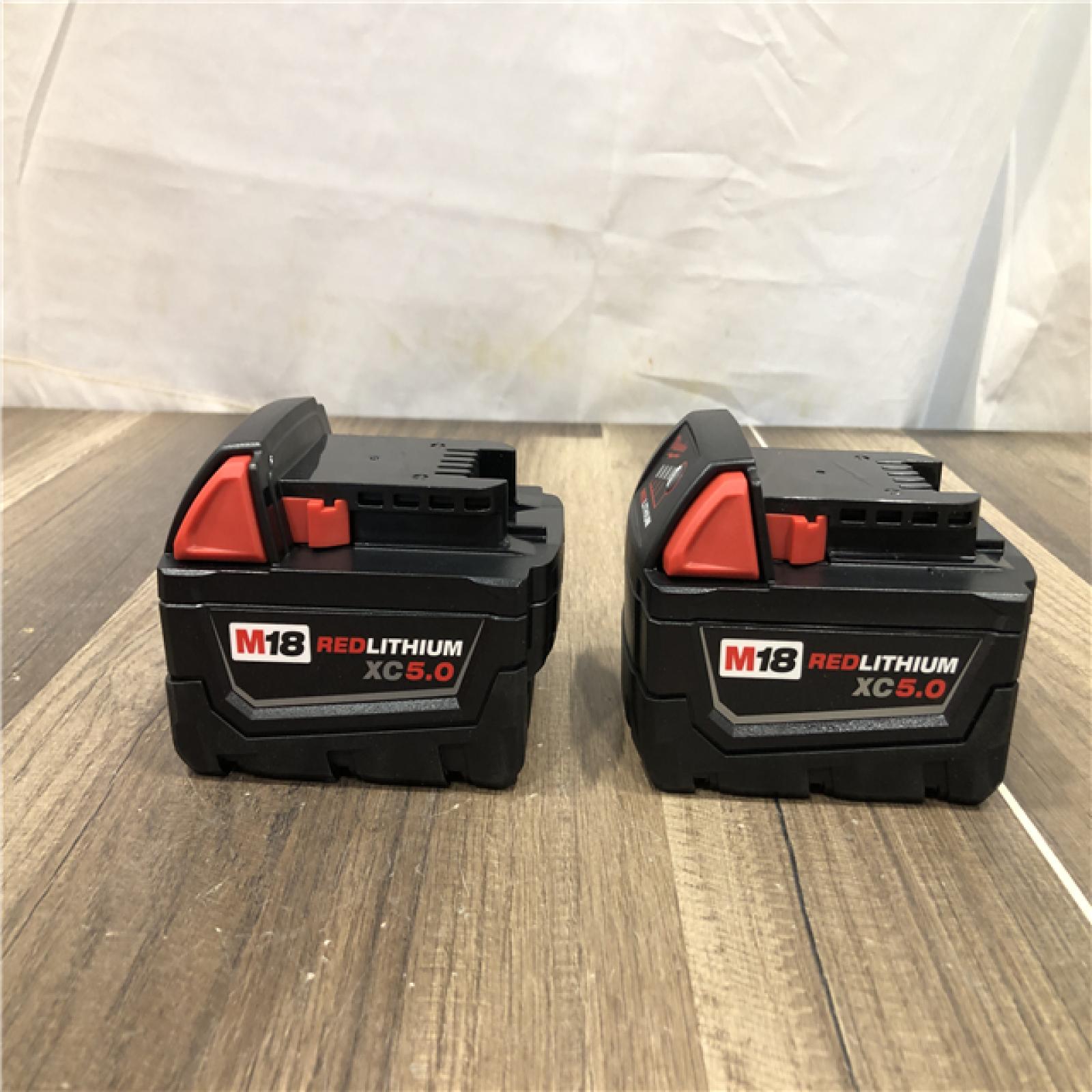 AS-IS Milwaukee 18-Volt Lithium-Ion XC Extended Capacity 5.0 Ah Battery Pack (2-Pack)