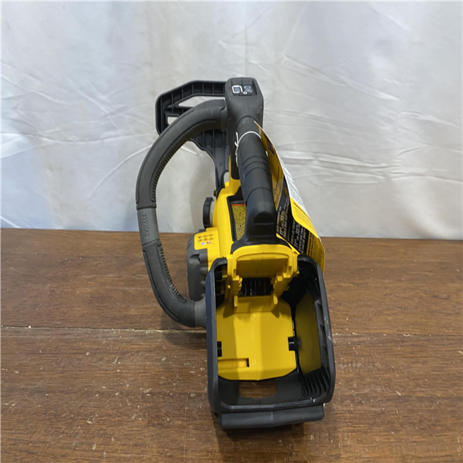 AS-IS  FLEXVOLT 60V MAX 14 in. Cordless Battery Powered Top Handle Chainsaw Kit with (2) FLEXVOLT 3 Ah Batteries & Charger