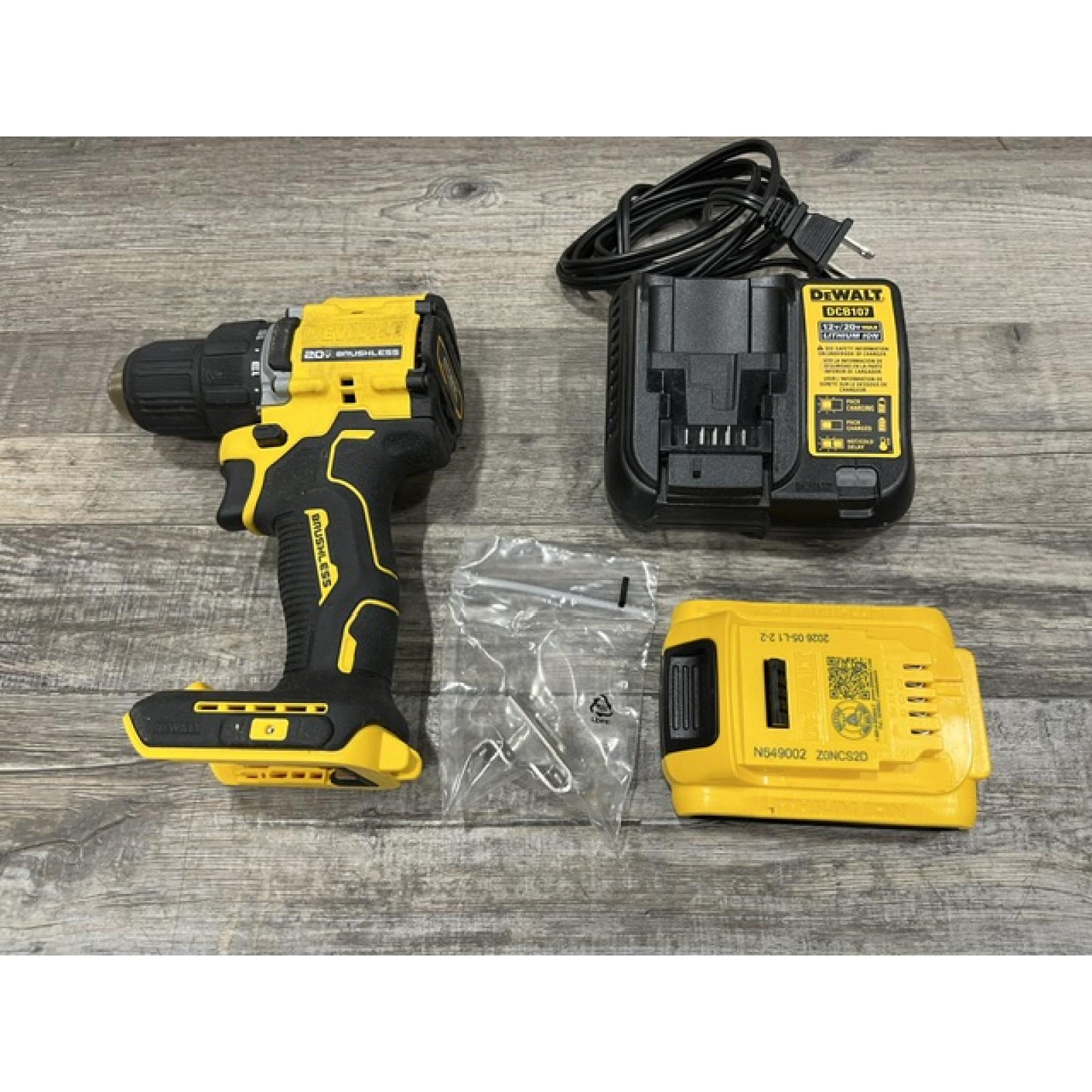 AS-IS DEWALT Atomic 20V Lithium-Ion Cordless Compact 1/2 in. Drill/Driver Kit