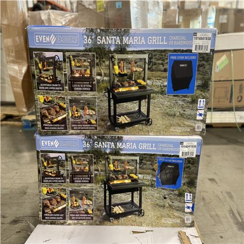 DALLAS LOCATION- Even Embers 36 in. Santa Maria Charcoal and Wood Grill PALLET (2 UNITS)