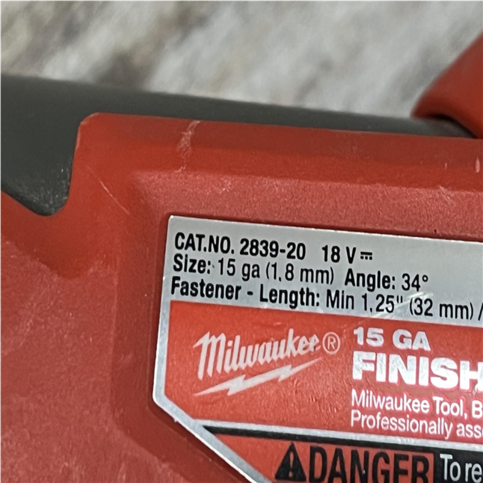 AS-IS Milwaukee FUEL 18V Lithium-Ion Brushless Cordless Gen II 15-Gauge Angled Nailer (Tool-Only)